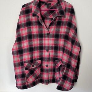 Torrid Pink and Black Plaid Women's Top